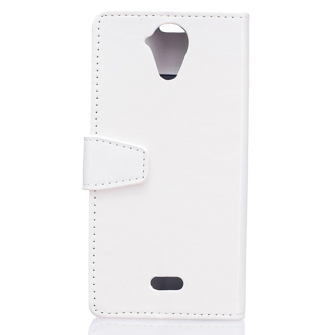 Wiko U Feel Flip Case - Handyhülle aus Leder - mit Crazy Horse Textur und Standfunktion - weiss