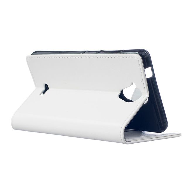 Wiko U Feel Flip Case - Handyhülle aus Leder - mit Crazy Horse Textur und Standfunktion - weiss