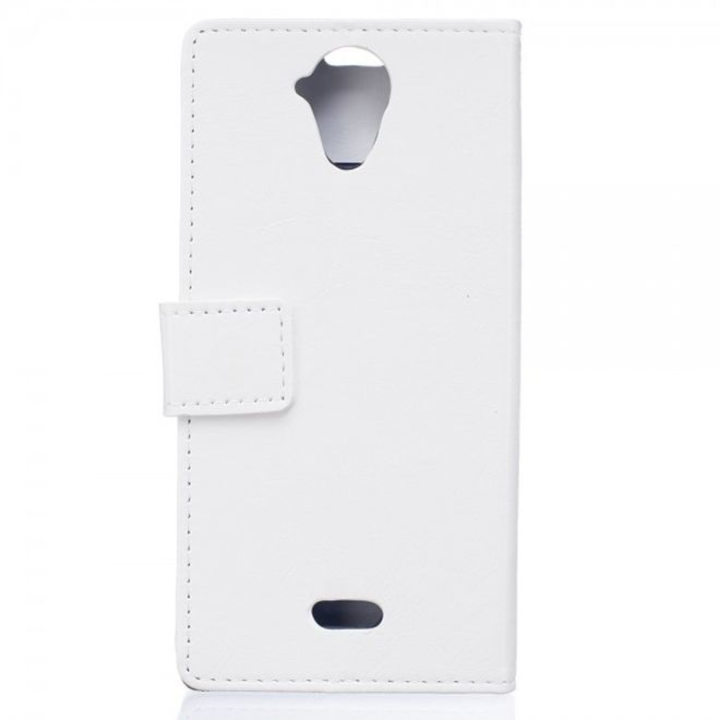 Wiko U Feel Lite Handyhülle - Case aus Leder - mit Crazy Horse Textur und Standfunktion - weiss