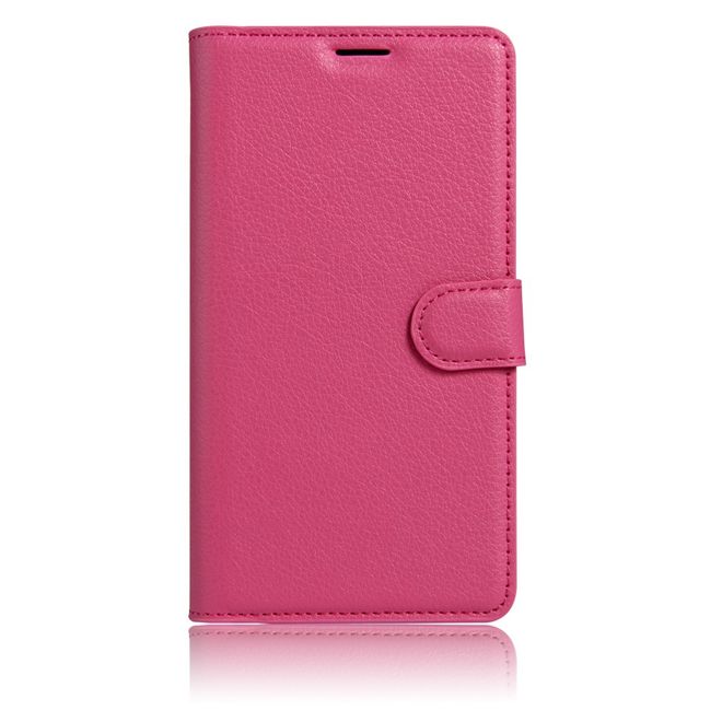 Wiko U Feel Lite Handyhülle - Case aus Leder - mit Litchi Look und Standfunktion - rosa