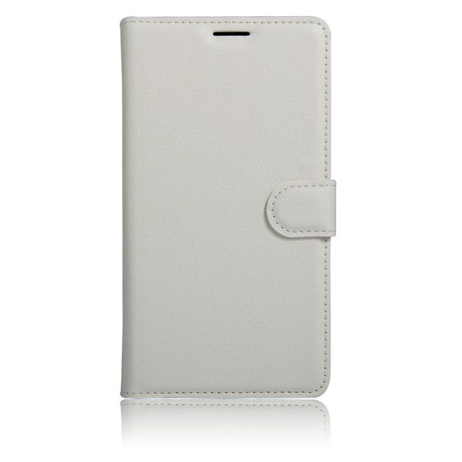 Wiko U Feel Lite Handyhülle - Case aus Leder - mit Litchi Look und Standfunktion - weiss