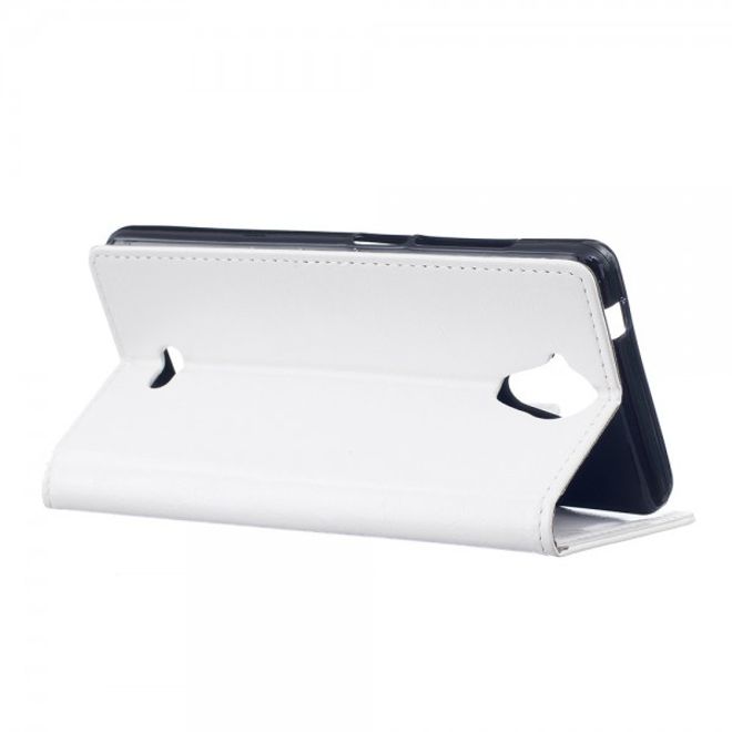 Wiko U Feel Lite Handyhülle - Case aus Leder - mit Crazy Horse Textur und Standfunktion - weiss