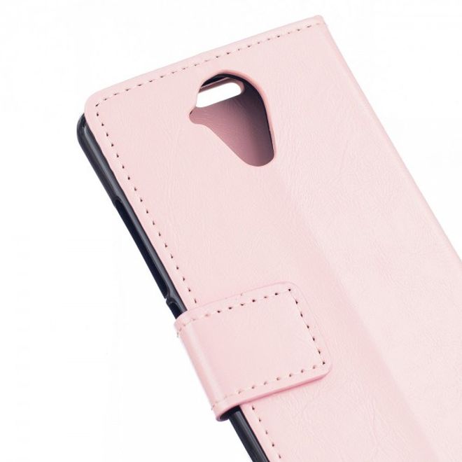 Wiko U Feel Lite Handyhülle - Case aus Leder - mit Crazy Horse Textur und Standfunktion - pink