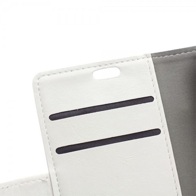 Wiko U Feel Lite Handyhülle - Case aus Leder - mit Crazy Horse Textur und Standfunktion - weiss