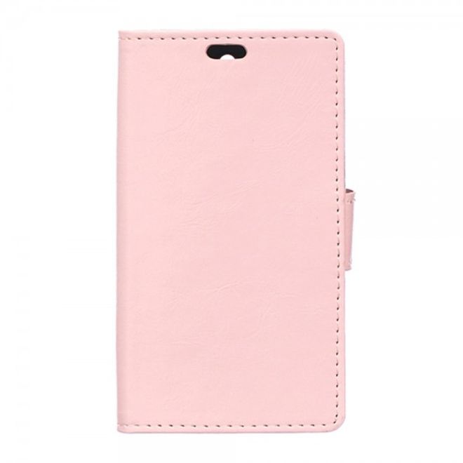 Wiko U Feel Lite Handyhülle - Case aus Leder - mit Crazy Horse Textur und Standfunktion - pink