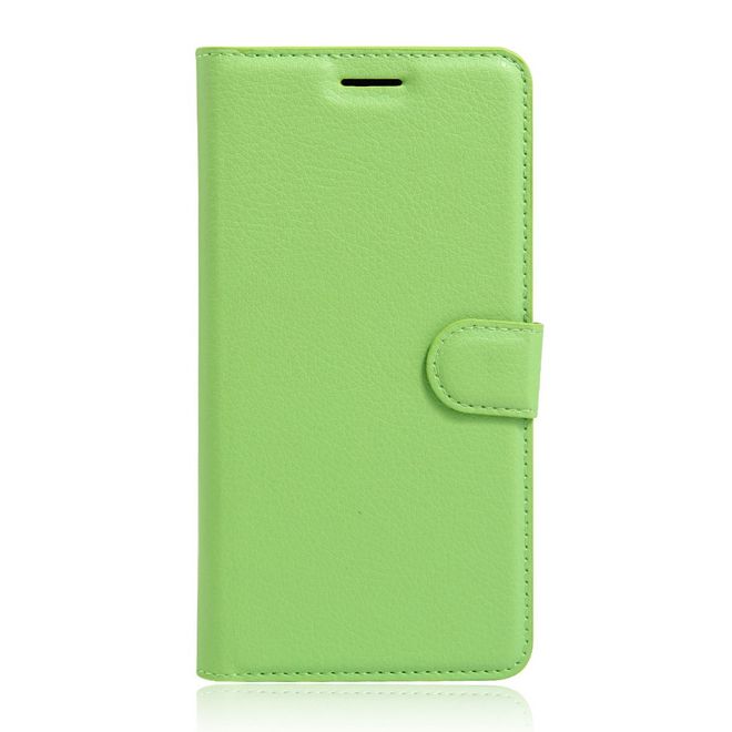 Wiko U Feel Lite Handyhülle - Leder Case - mit Litchitextur und Standfunktion - grün