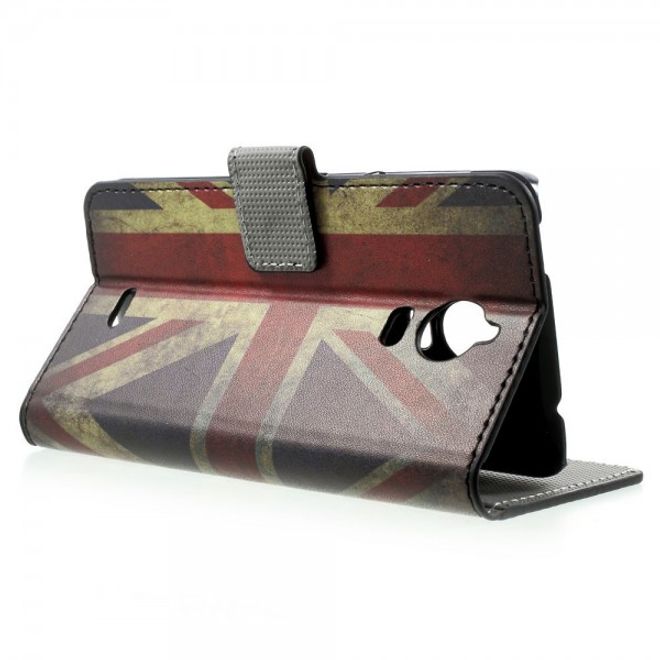 Wiko Wax Leder Case Hülle mit Union Jack Flagge retro-style