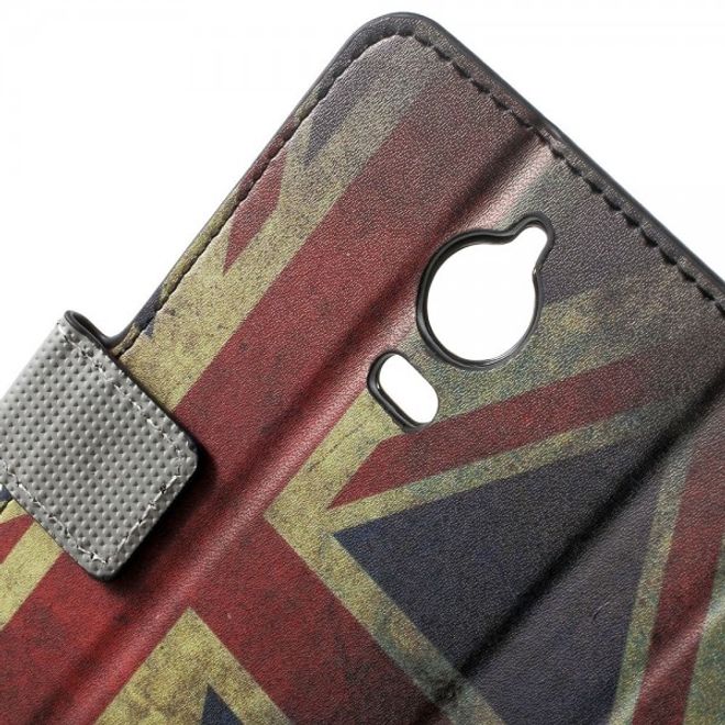 Wiko Wax Leder Case Hülle mit Union Jack Flagge retro-style