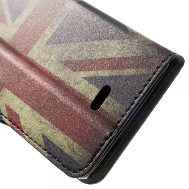 Wiko Wax Leder Case Hülle mit Union Jack Flagge retro-style