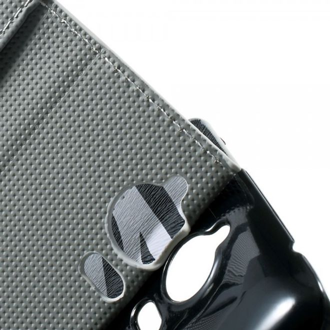 Wiko Wax Leder Case Hülle mit Zebrastreifen