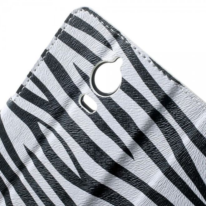 Wiko Wax Leder Case Hülle mit Zebrastreifen