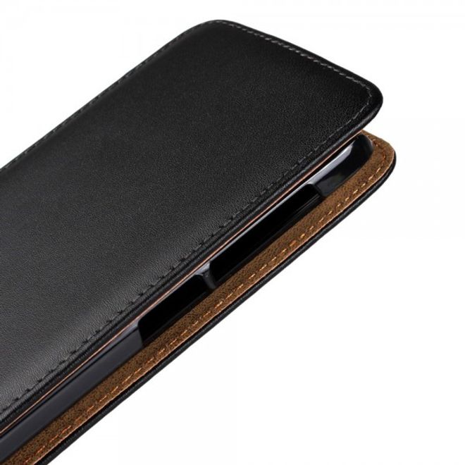 Wiko Wax Magnetische Spaltleder Case Hülle vertikal - schwarz