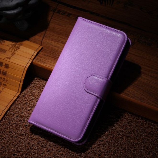 Wiko Wax Schicke Leder Cover Hülle mit Litchitextur - purpur