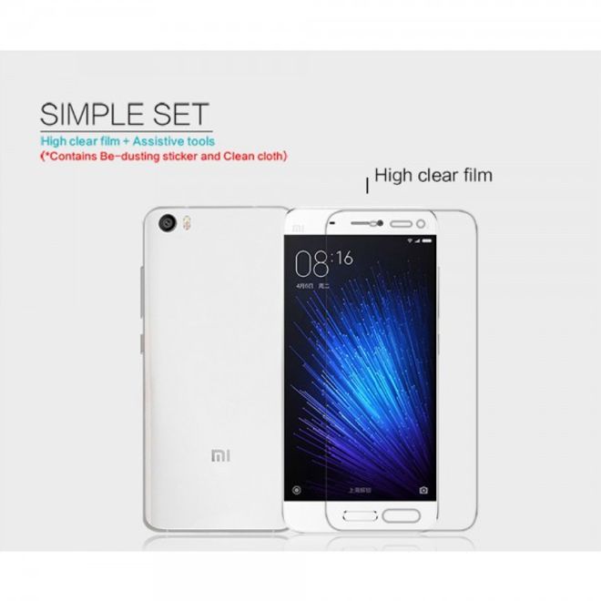 Xiaomi Mi5 Schutzfolie mit Anti-Fingerabdruck Beschichtung von Nillkin