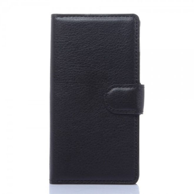 ZTE Kis 3 Max/Blade G Lux Leder Case Hülle mit Litchitextur - schwarz